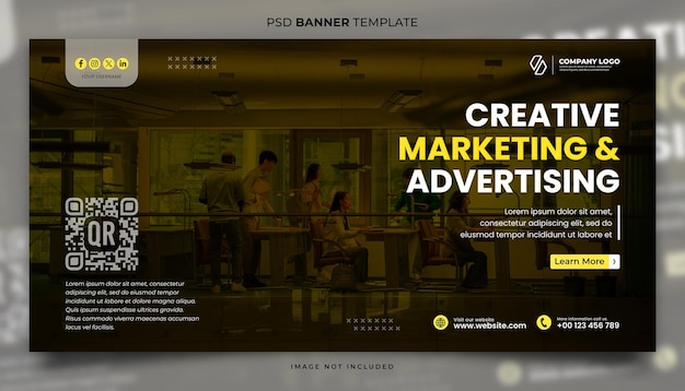 PSD marketing and advertising agency banner template