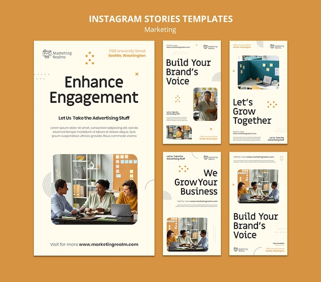 Marketing and advertising business instagram stories collection