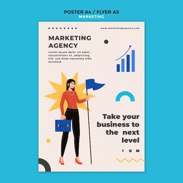 Marketing agency flyer template