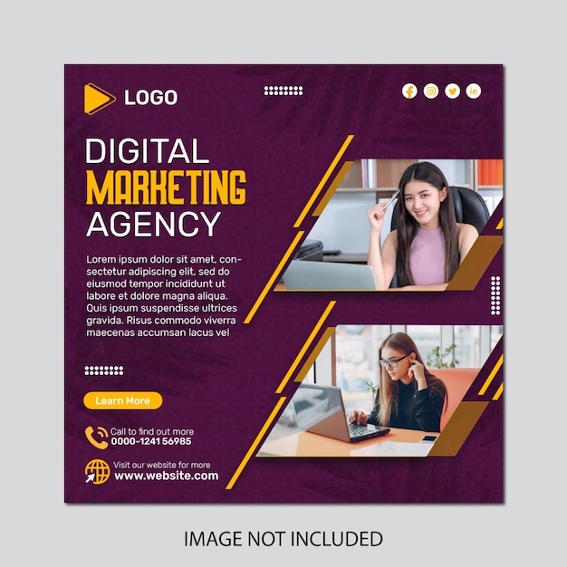 Marketing agency instagram story and social media post template