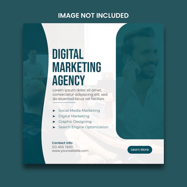 PSD marketing agency post design or social media banner ad for the agency