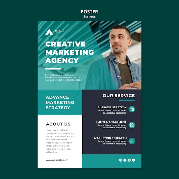 PSD marketing agency poster template