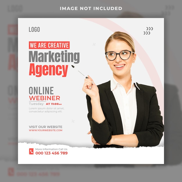 PSD marketing agency social media post template