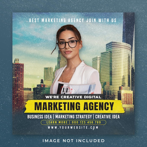 marketing agency square banner post template