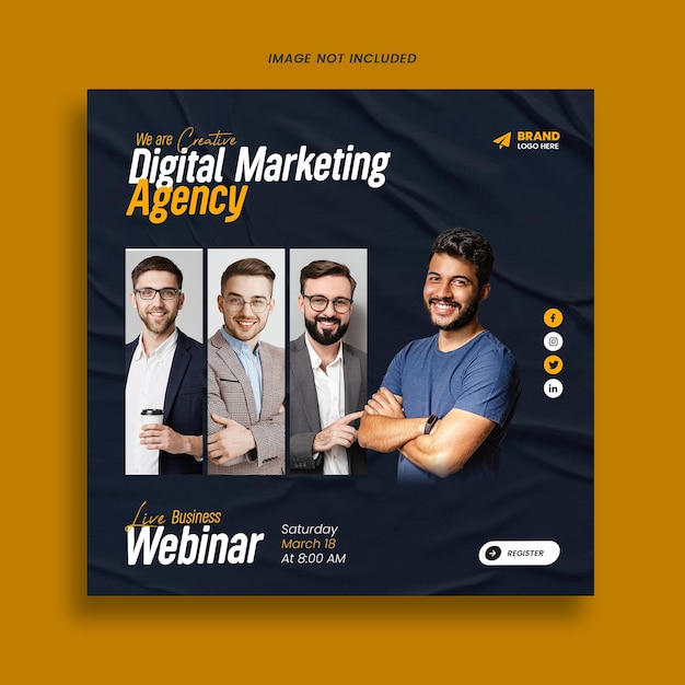 Webinar di agenzia di marketing modello di post sui social media psd