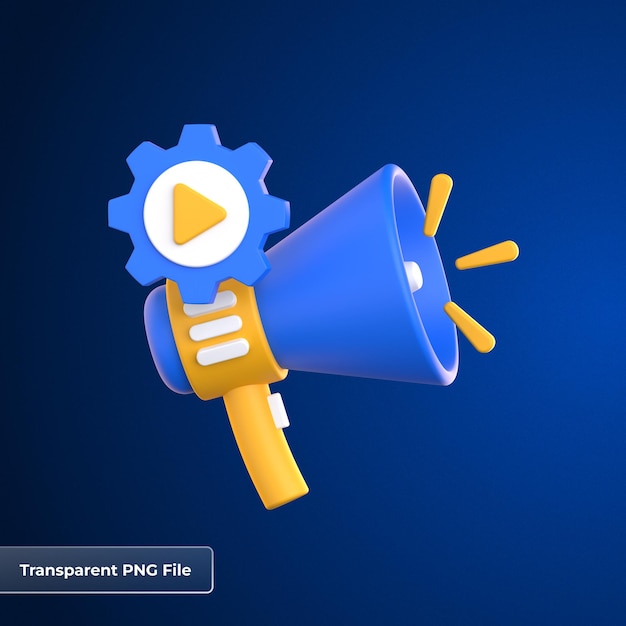 PSD marketing automation 3d icon