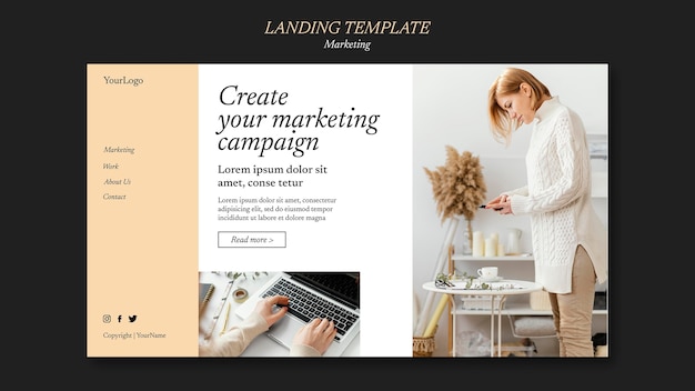 Marketing campaign landing page template