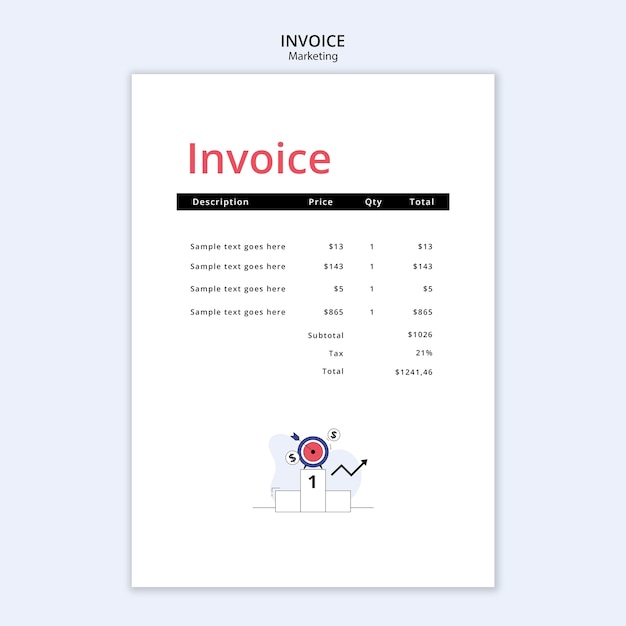 PSD marketing concept invoice template