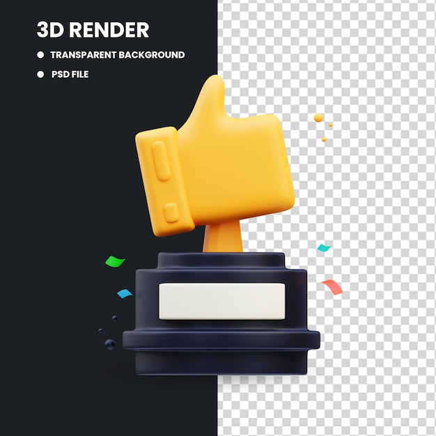 Contenuti di marketing coppa del campionato illustrazione 3d rendering 3d