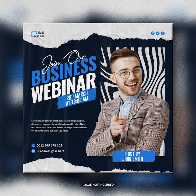 Marketing Cyfrowy Na żywo Webinar I Szablon Postu W Mediach Społecznościowych