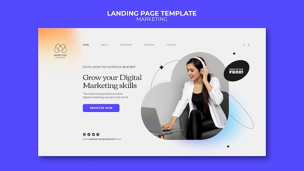 PSD marketing lading page template design