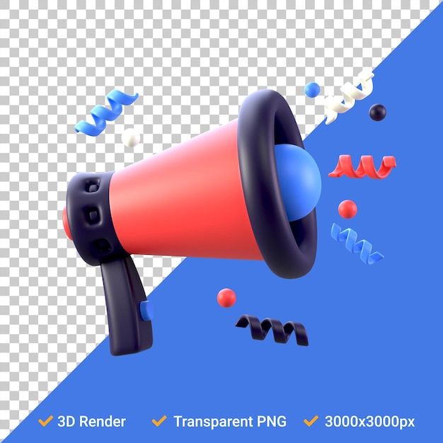 Marketing or megaphone 3d icon in PSD Files