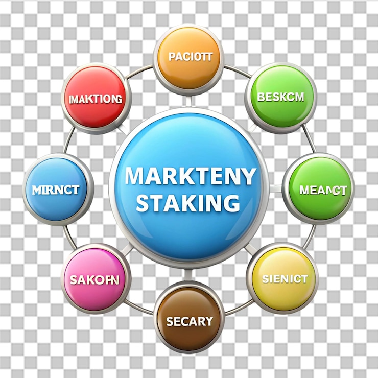 PSD marketing strategy business isolated on transparent background