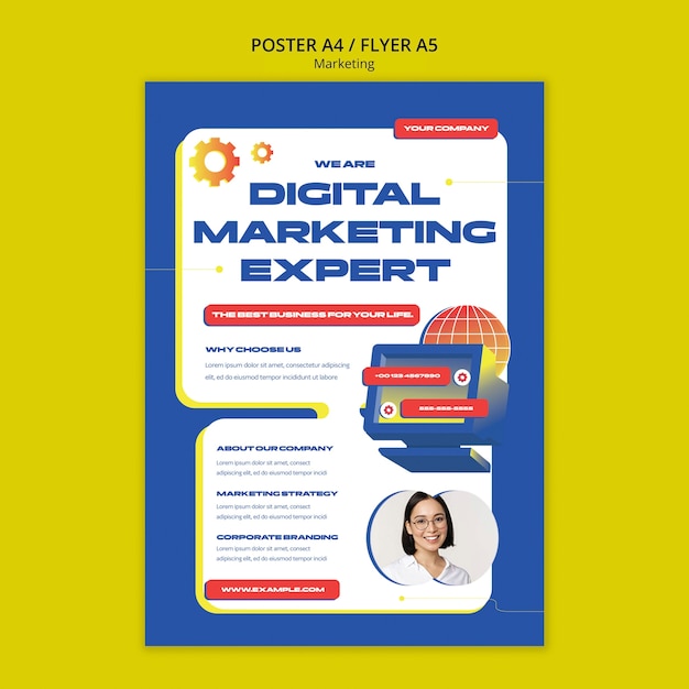 Marketing strategy poster template