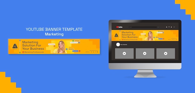 marketing strategy youtube banner template