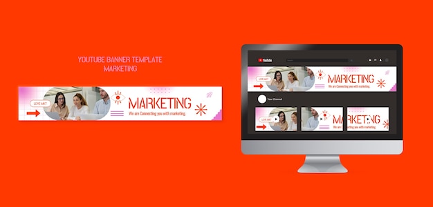 PSD marketing strategy youtube banner template