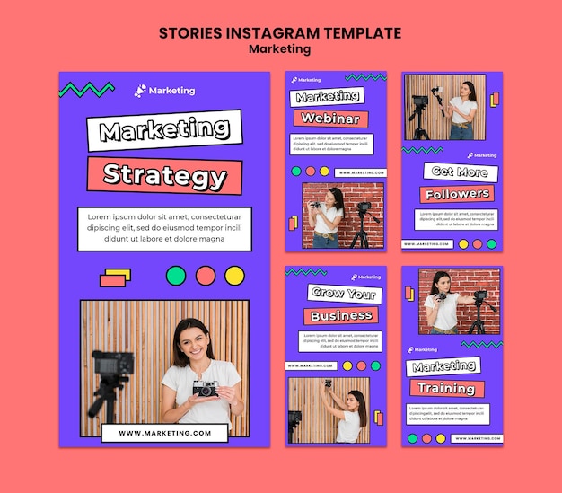 Marketingstrategie instagram verhalen sjabloon