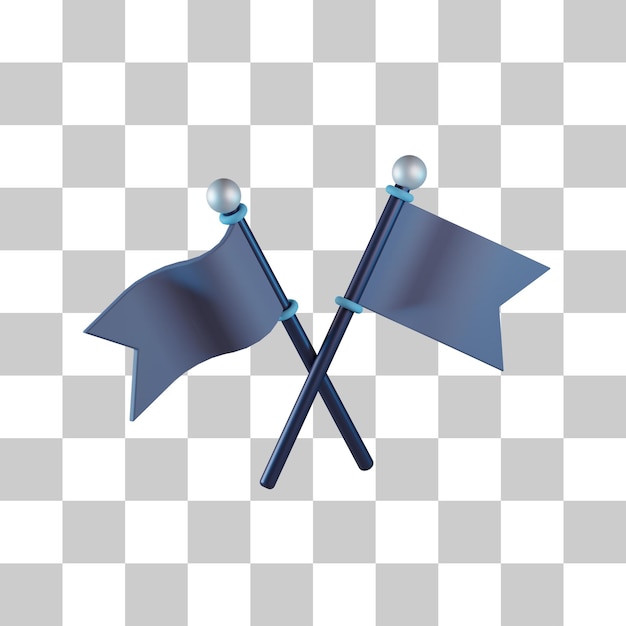 Icona 3d della bandiera di marcatura