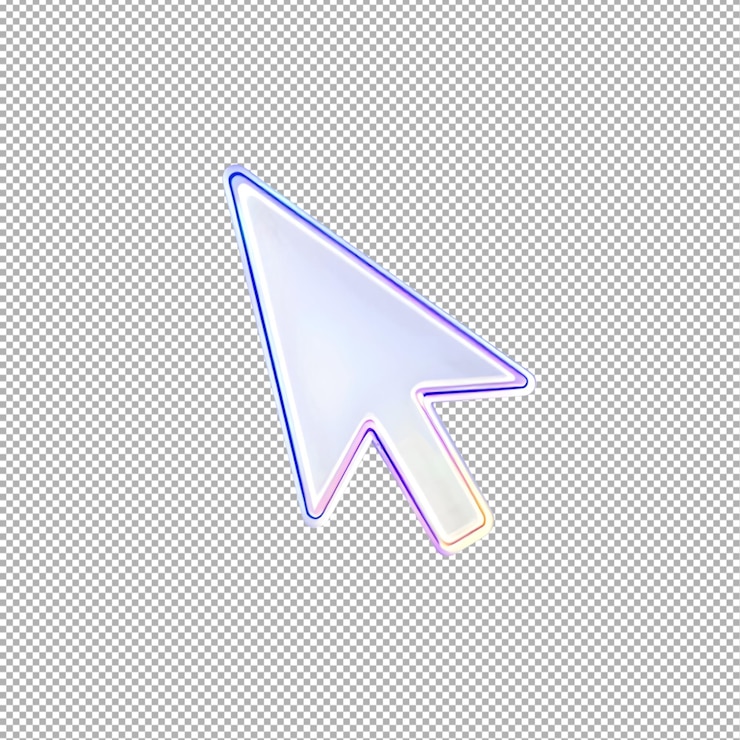 PSD markör pekare mus klick framifrån 3d-ikon rendering illustration på transparent bakgrund
