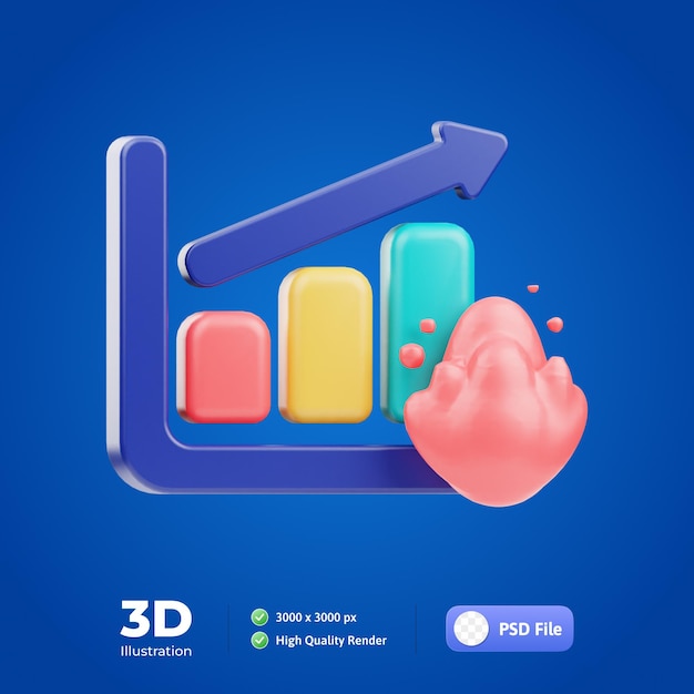 PSD markttrends 3d illustratie