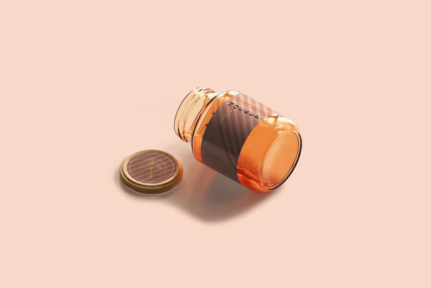 PSD marmalade glass jar mockup