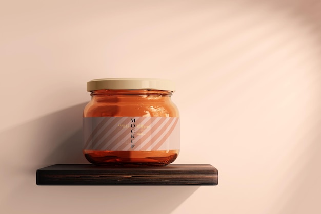 Mockup di barattolo di vetro marmellata