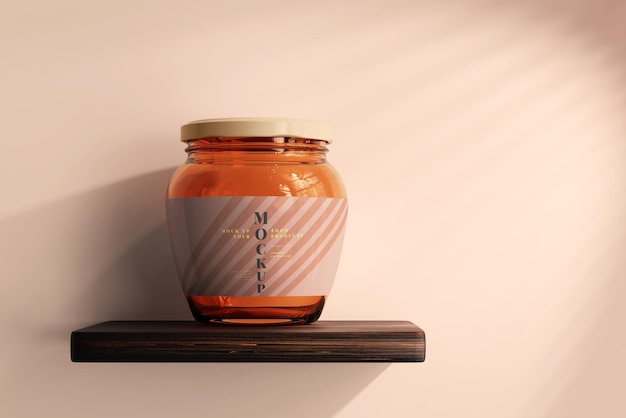 PSD marmalade glass jar mockup