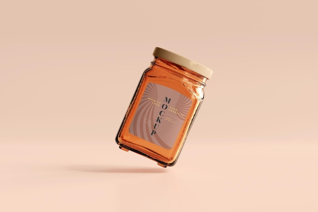 Mockup di barattolo di vetro marmellata