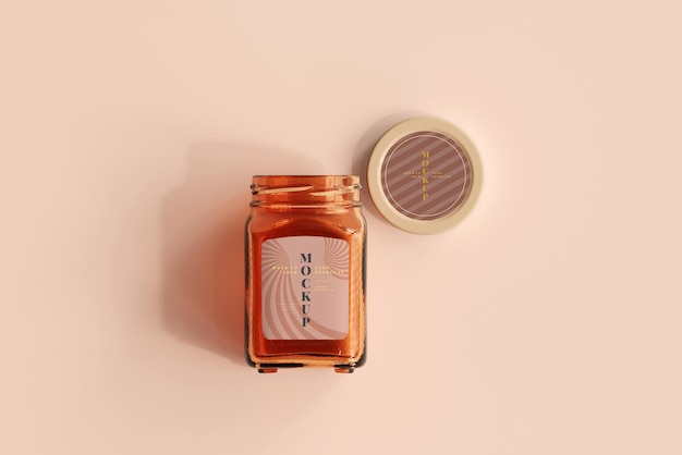 Mockup di barattolo di vetro marmellata