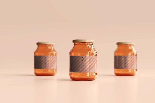 Marmalade glass jars mockup