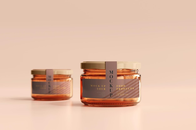 Marmalade glass jars mockup