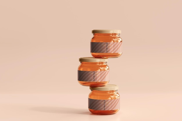 Marmalade glass jars mockup