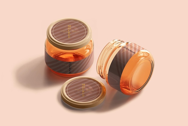 Marmalade glass jars mockup