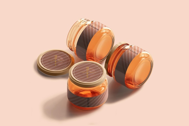 Marmalade glass jars mockup