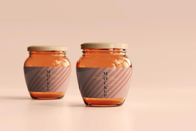 Marmalade glass jars mockup