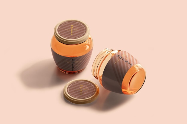 Marmalade glass jars mockup