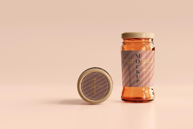 Marmalade glass jars mockup