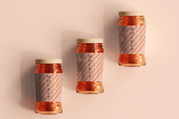 Marmalade glass jars mockup