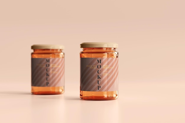 Marmelade glazen potten mockup