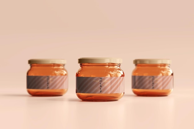 Marmelade glazen potten mockup