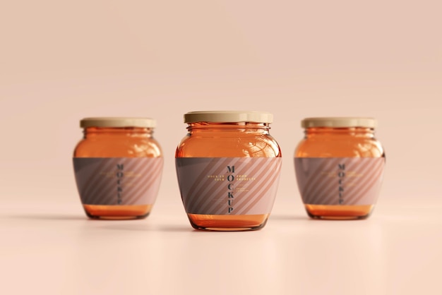 Marmelade glazen potten mockup