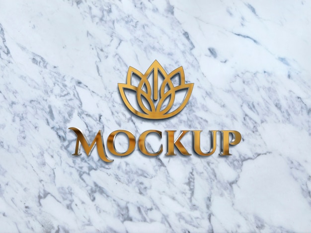 Marmeren logo mockup-ontwerp
