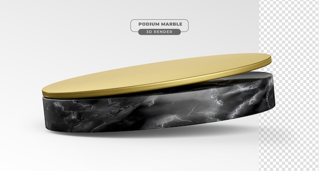 Marmeren podium 3d realistisch render met transparante achtergrond