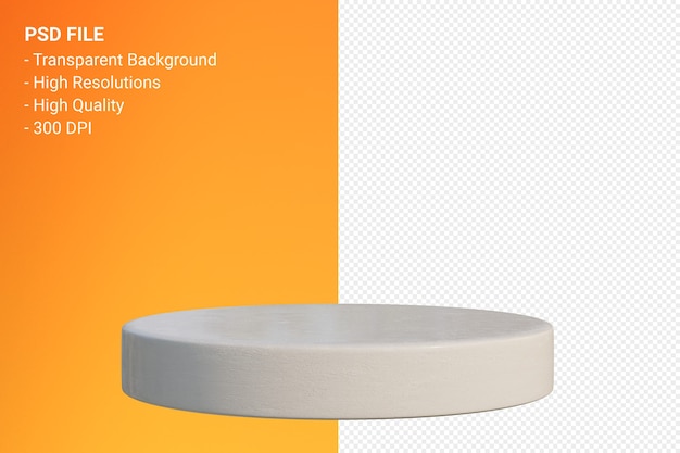 PSD marmeren podium minimaal ontwerp in 3d-weergave geïsoleerd
