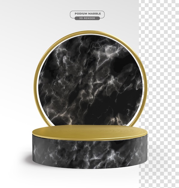 Marmor-podium, realistisk 3D-gjengivelse med transparent bakgrunn