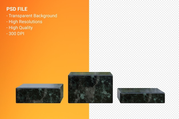 Marmurowy podium minimalny projekt w renderowaniu 3d na białym tle