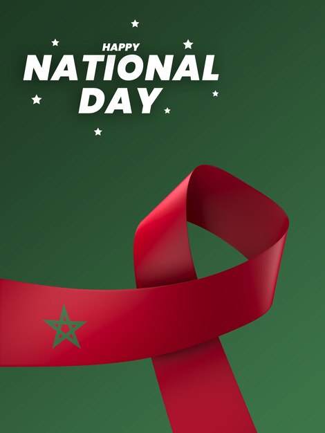 PSD maroko element projektu flagi narodowy dzień niepodległości baner wstążka psd