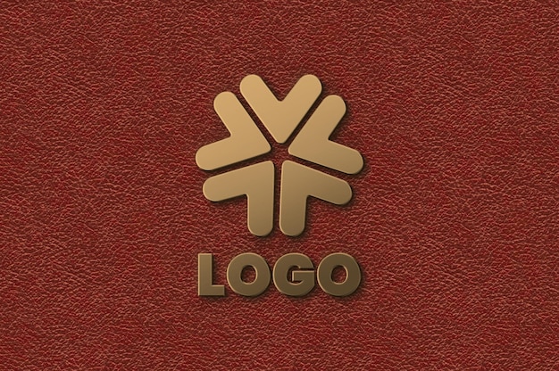 Maroon leather background logo mockup