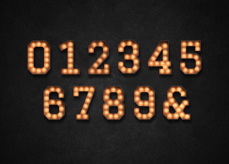 PSD marquee light numbers 0-9