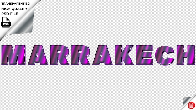 PSD marrakech typography purple light text metalic psd transparent